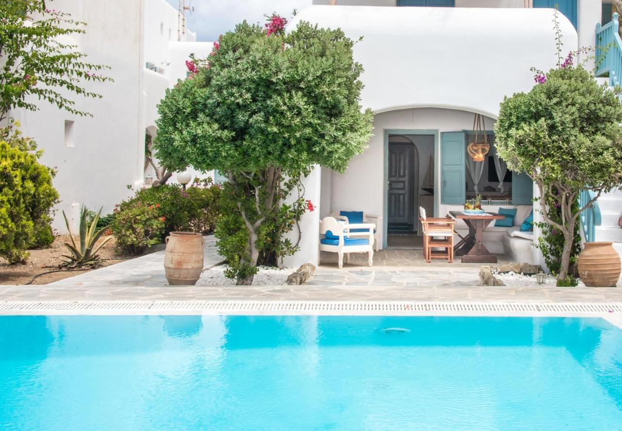 Mykonian Style W Shared Pool Houses & Nighttime Security Guard Ornos  Exteriör bild