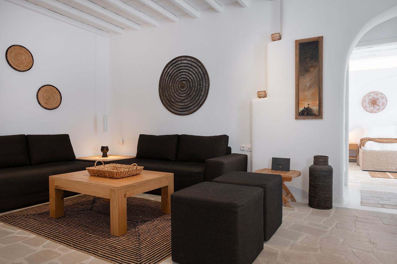 Mykonian Style W Shared Pool Houses & Nighttime Security Guard Ornos  Exteriör bild