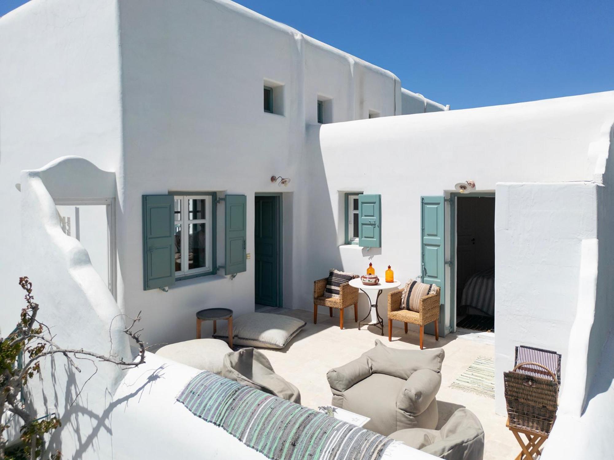 Mykonian Style W Shared Pool Houses & Nighttime Security Guard Ornos  Exteriör bild
