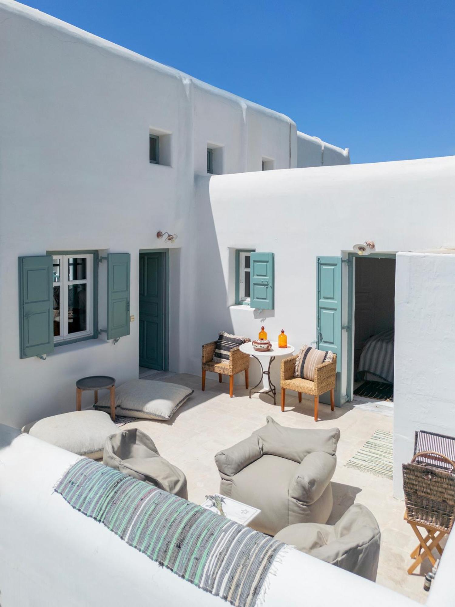 Mykonian Style W Shared Pool Houses & Nighttime Security Guard Ornos  Exteriör bild