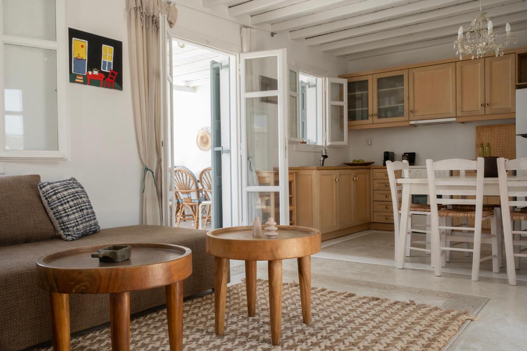Mykonian Style W Shared Pool Houses & Nighttime Security Guard Ornos  Exteriör bild